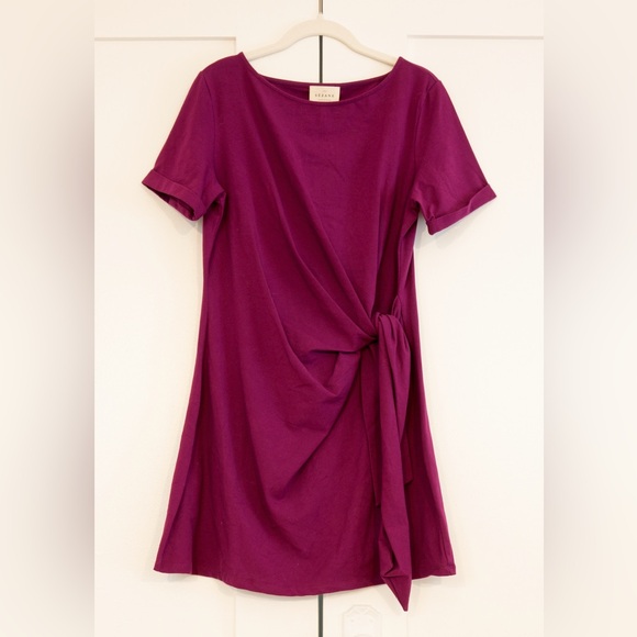 Sezane Pippa Short Dress Plum - Size L - Picture 2 of 7